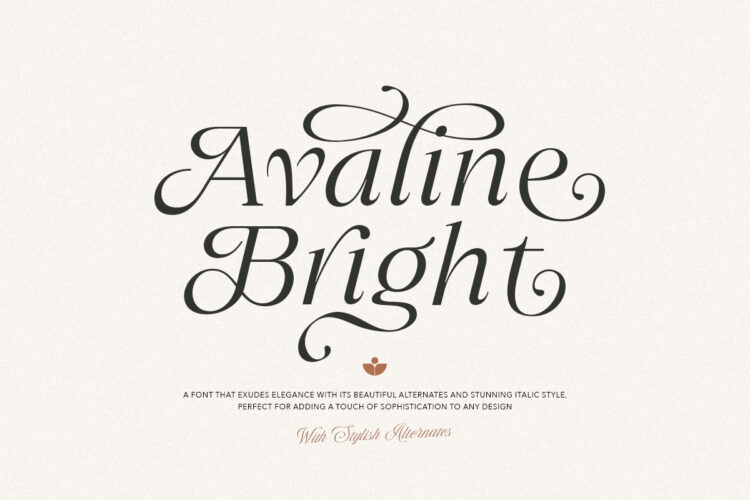 Avaline Bright - Luxury Italic Font