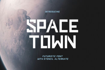 Space Town - Stencil Logo Font