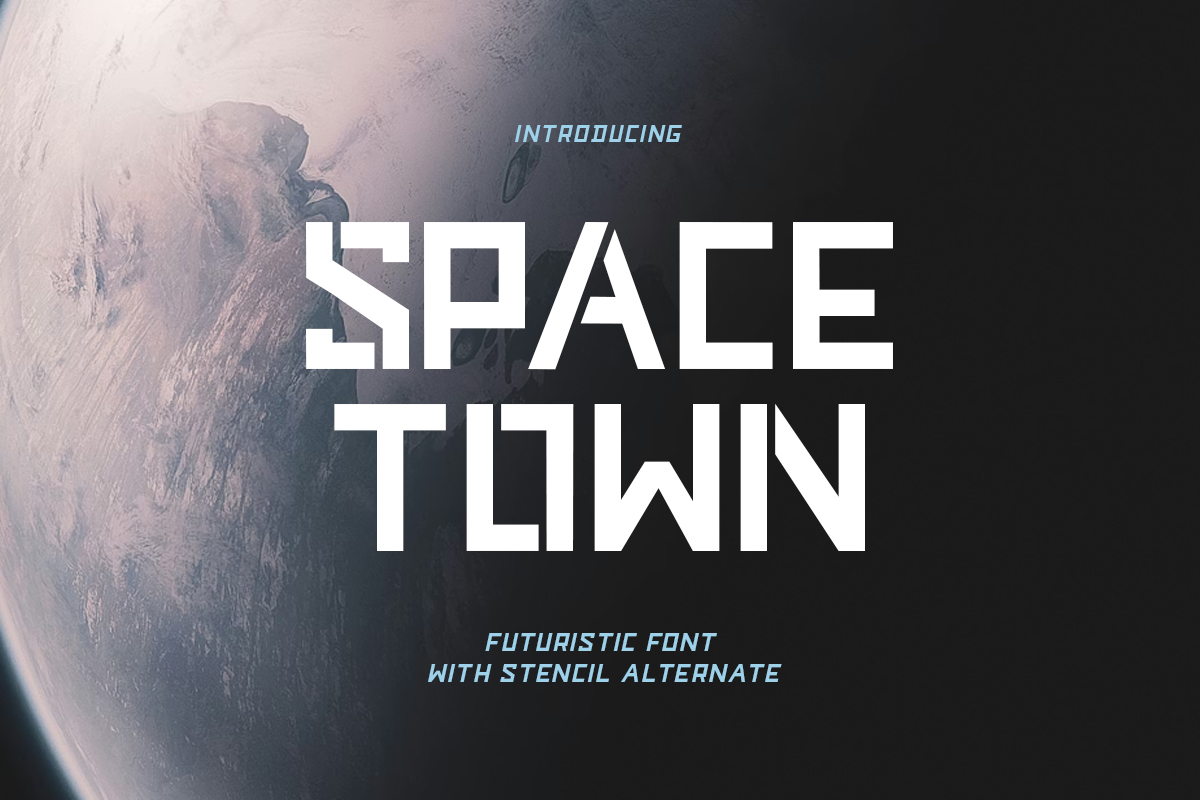 Space Town - Stencil Logo Font