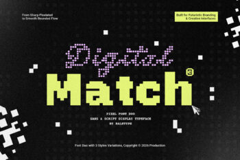 Digital Match - Pixel Font Duo